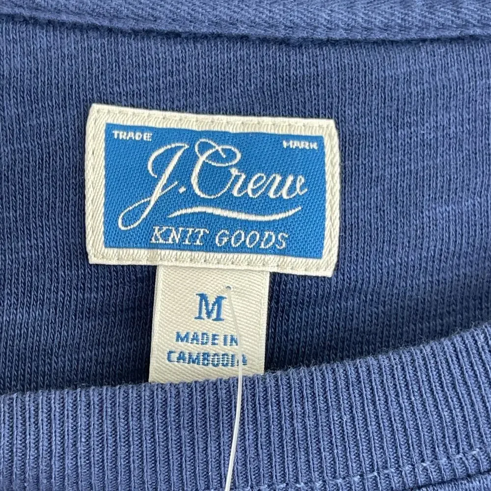 J Crew Sweatshirt Mens Medium Blue Lightweight French Terry‎ Pocket Crewneck New